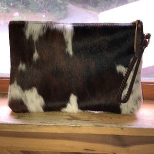 Large Authentic Cowhide  wristlet